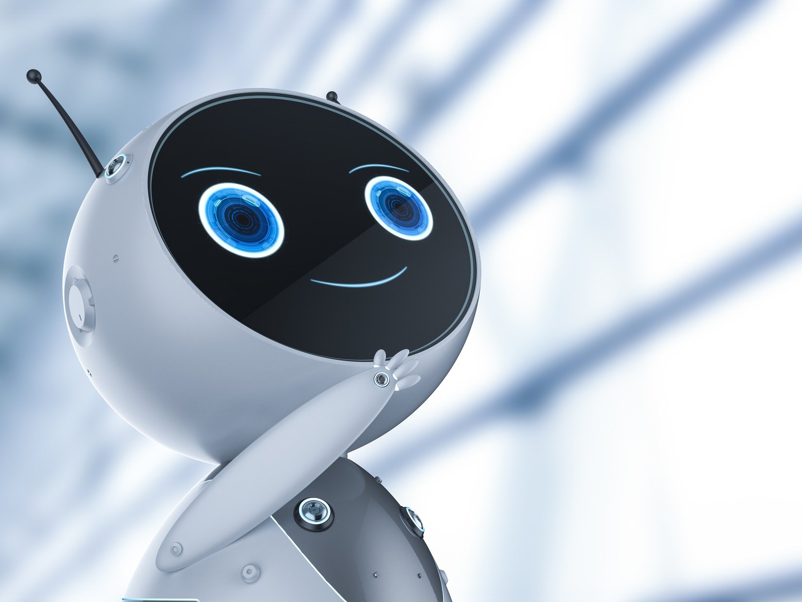 Cute Artificial Intelligence Robot Thinking