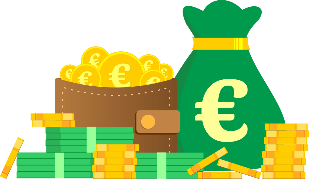 Money Bag, Coins, Cash and a Wallet